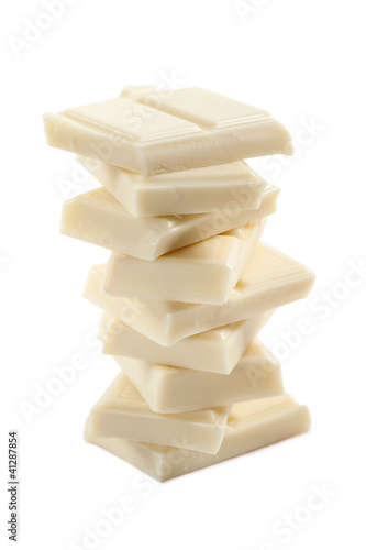 Obraz na plátně white chocolate block, isolated on white