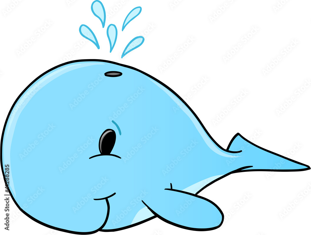 Cute Whale Vector Illustration