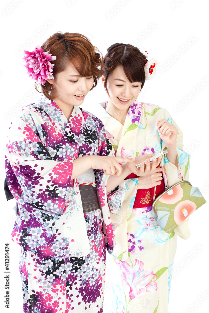 Beautiful kimono women. Portrait of asian women. Beautiful kimono women. Portrait of asian women.