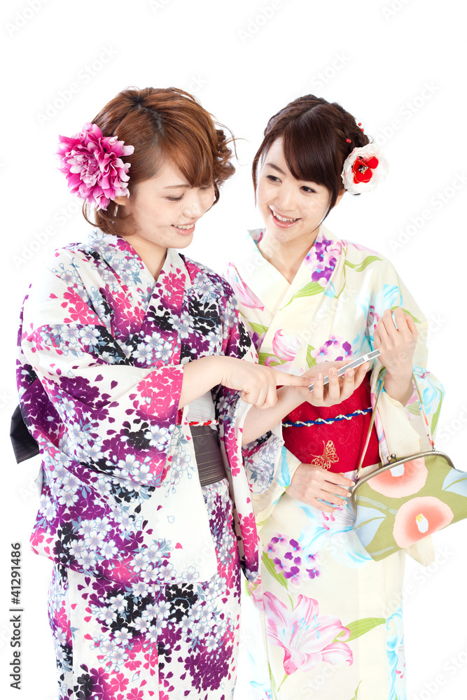 Beautiful kimono women. Portrait of asian women. Beautiful kimono women. Portrait of asian women.