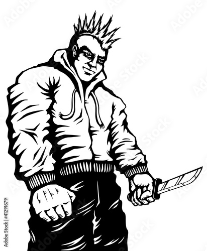 Criminal with a knife