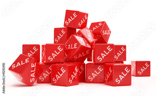 red sale cubes stacked
