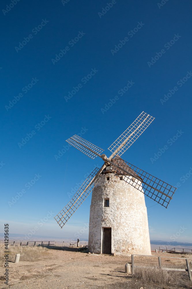 Typical windmill in Castilla la Mancha, Spain