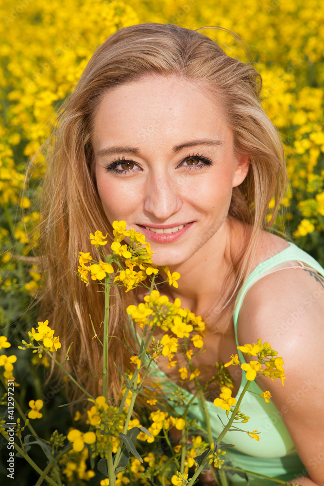 beautiful blonde girl in a field in summer beautiful blonde girl in a field in summer