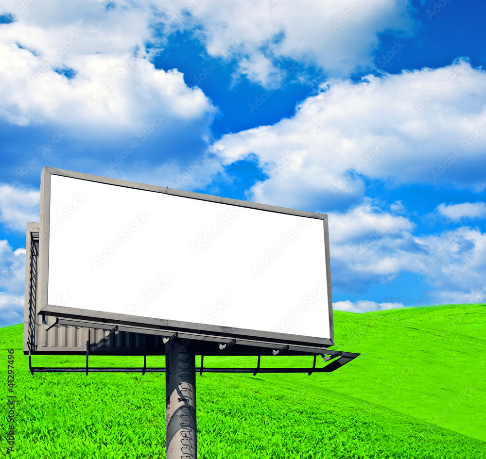 Empty billboard in the beautiful landscape Empty billboard in the beautiful landscape