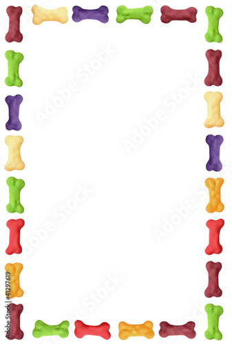 Colored dog biscuit frame