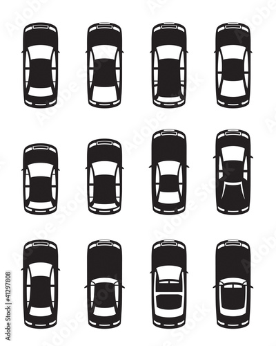 Different cars seen from above