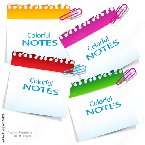 Colorful paper notes with place for text