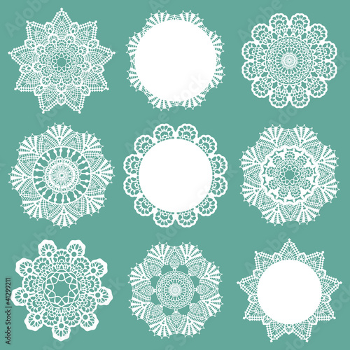 Set of Lace Napkins - for design and scrapbook - in vector