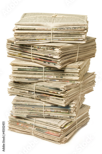 Stack of newspapers for recycling