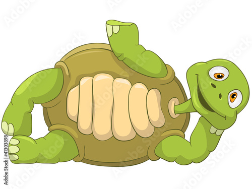 Funny Turtle. Lie.