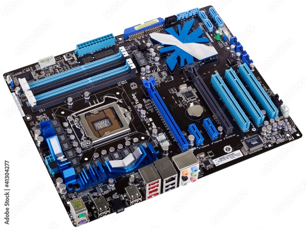 Typical new PC computer motherboard (socket 1156) Typical new PC computer motherboard (socket 1156)