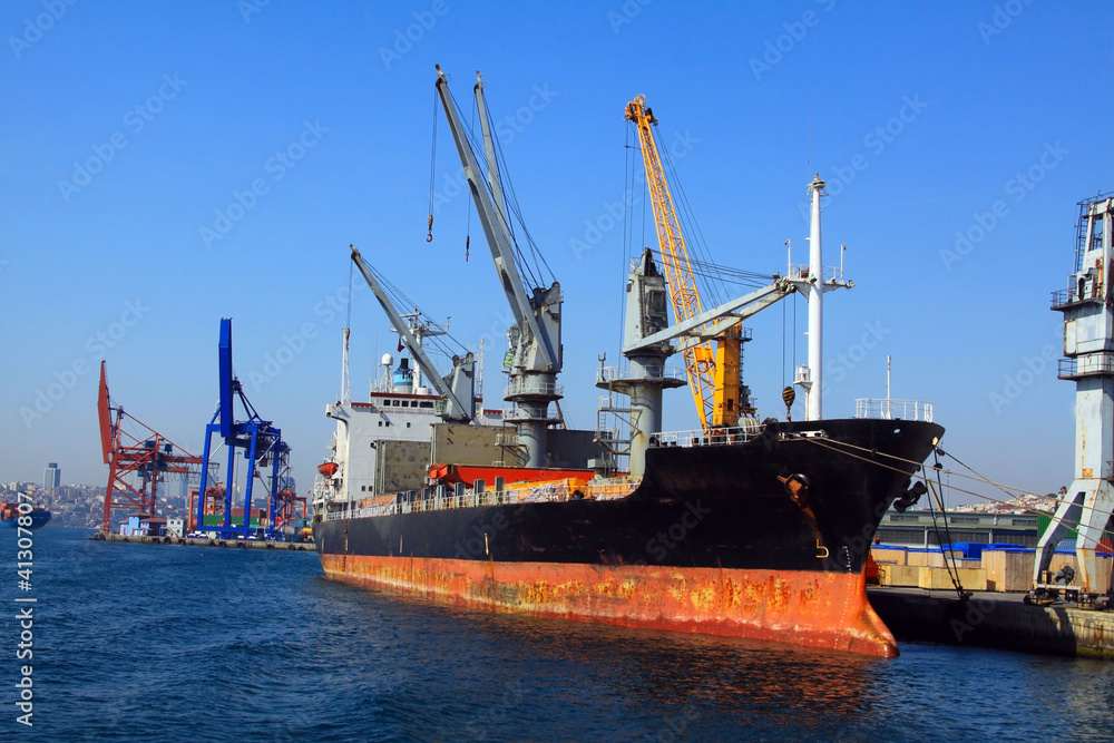 Empty cargo ship