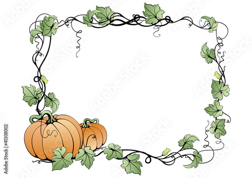 Photography Illustration of abstract pumpkins and leaves in frame