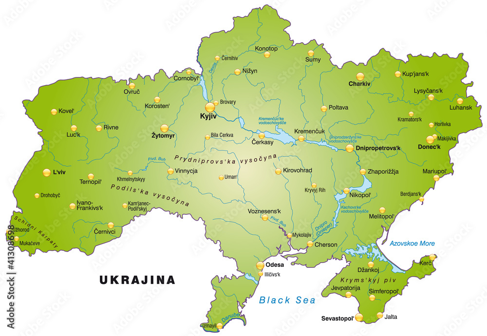 Landkarte der Ukraine
