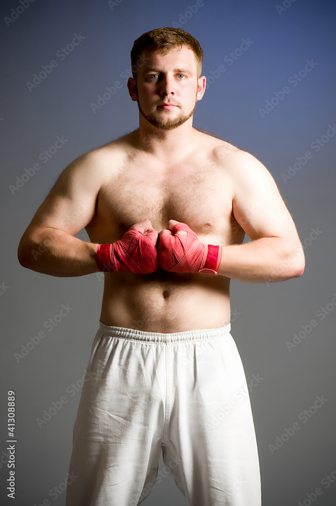 Portrait of boxer isolated on background Portrait of boxer isolated on background