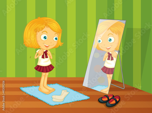Girl and mirror
