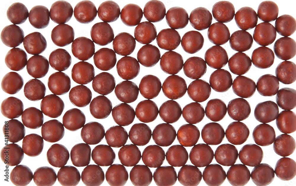 chocolate balls pattern on a white background chocolate balls pattern on a white background