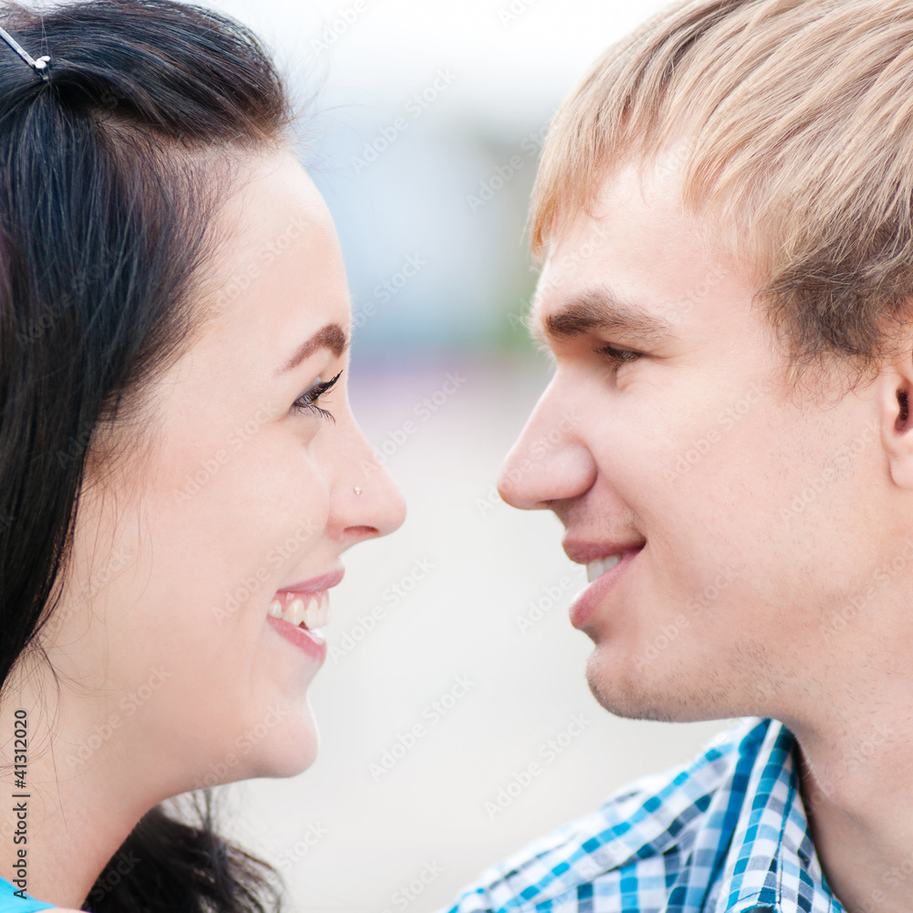 Portrait of a beautiful young happy smiling couple Portrait of a beautiful young happy smiling couple