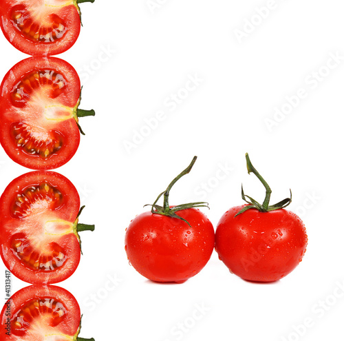 Background with ripe red tomatoes