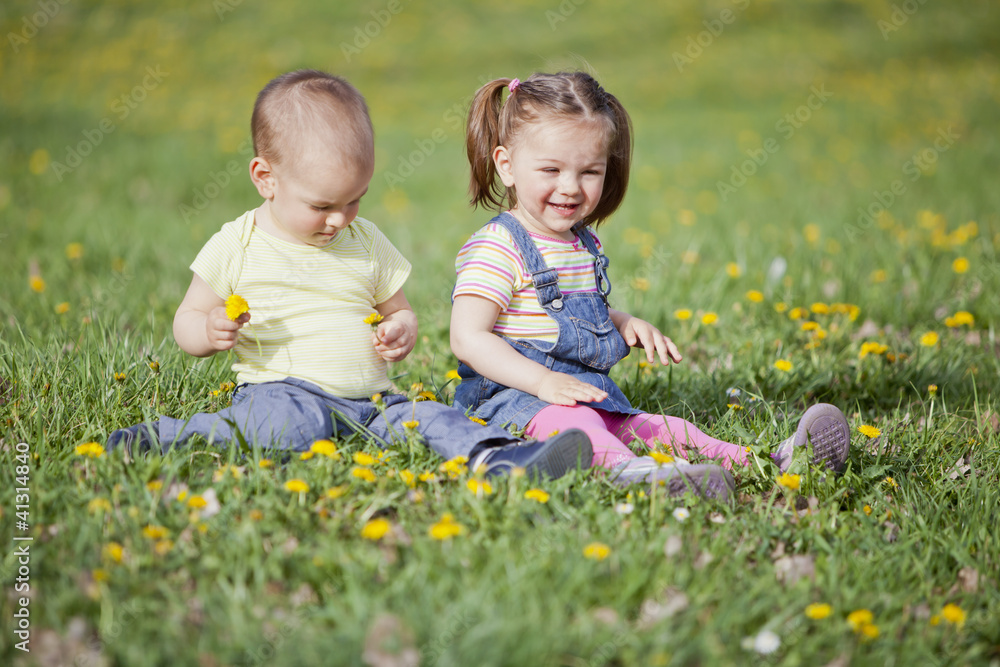 Boy and girl in the field
