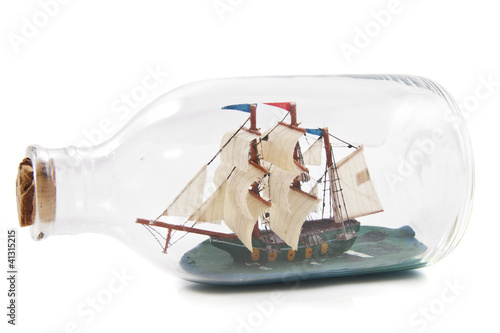 Miniature boat in bottle