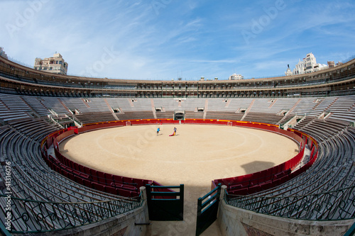 Interior view of Plaza de toros (bullring) in Valencia, Spain. photo