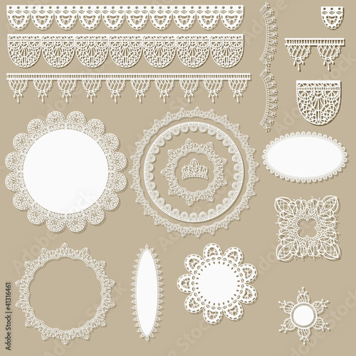 vector lacy scrapbook design elements