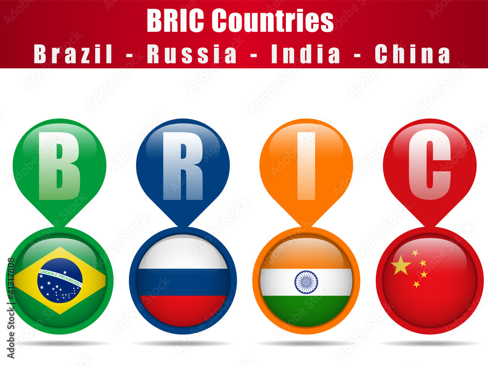 Obraz premium BRIC Countries Buttons
