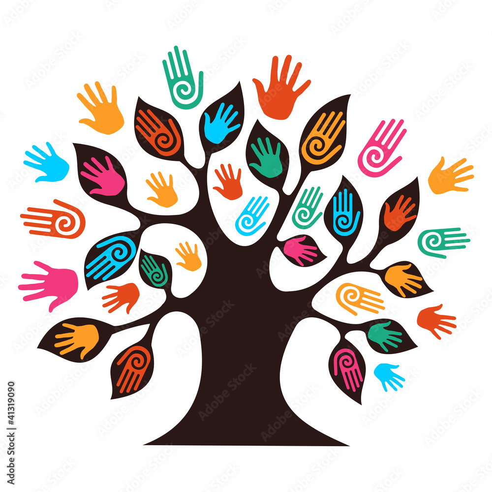 Obraz premium Isolated diversity tree hands