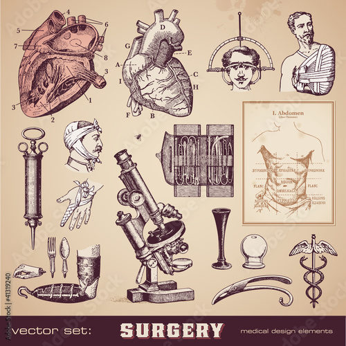 vector set: surgery - medical design elements