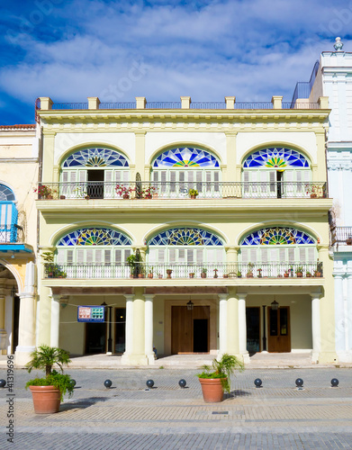 Colorful colonial building in Havana
