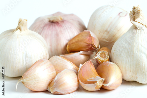 fresh garlic isolated on white