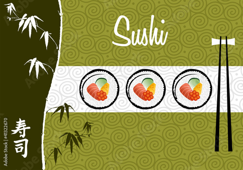 Sushi banner illustration background