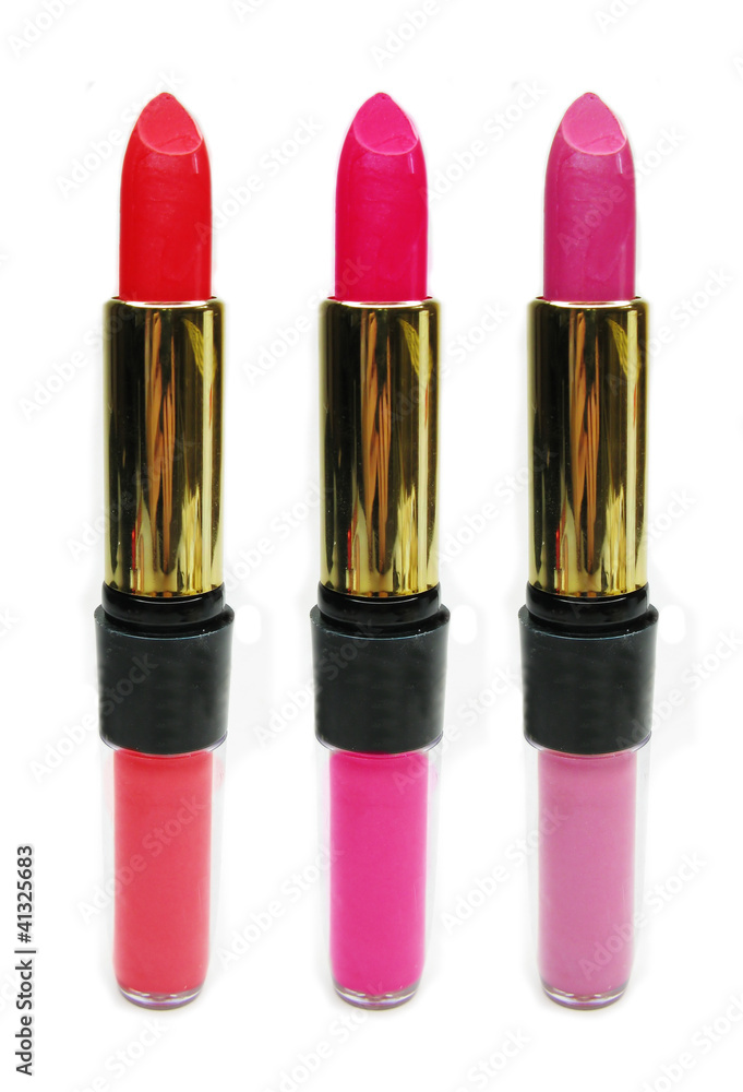 Obraz premium lipgloss lipstick cosmetic set for makeup