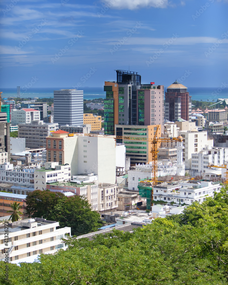 Fototapeta premium Observation deck on the Port-Louis- capital of Mauritius