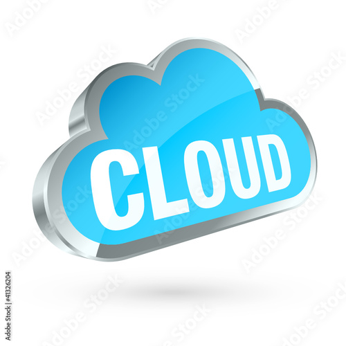 Light Blue 3D Cloud Silver Frame "Cloud"