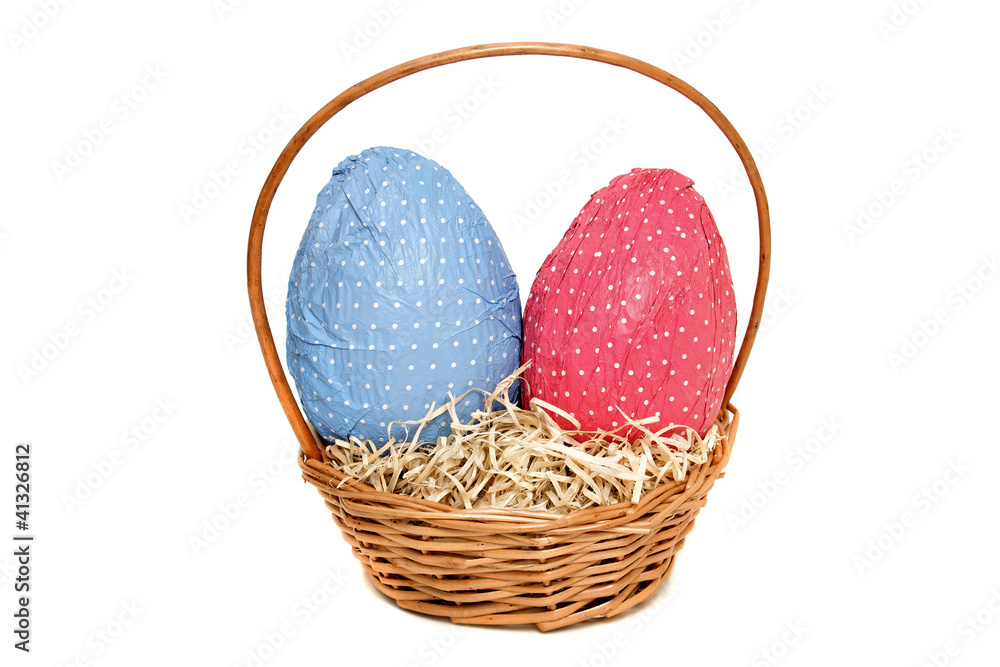 Easter eggs in a basket Easter eggs in a basket