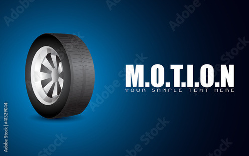Tyre on Motion Background