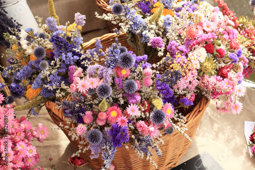 bouquet of dried flowers of all colors photo