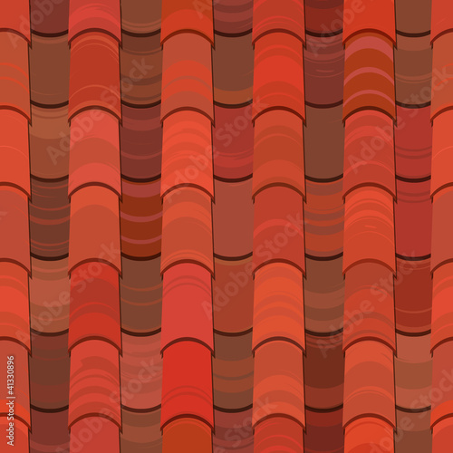 Seamless red clay roof tiles