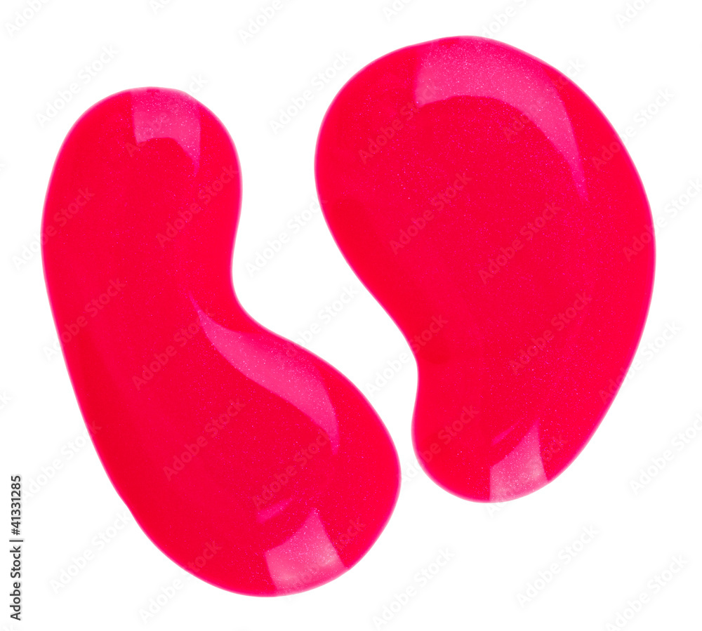 Pink nail polish (enamel ) drop samples, isolated on white Pink nail polish (enamel ) drop samples, isolated on white