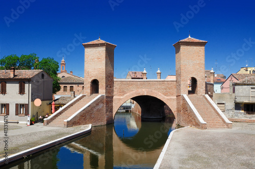 Fotografi View of Comacchio, Ferrara, Emilia Romagna, Italy
