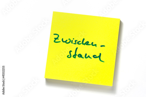 Merkzettel Zwischenstand gelb