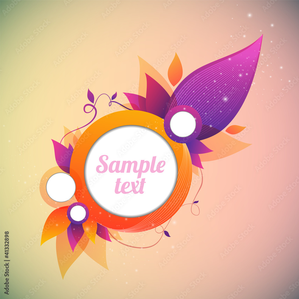 Obraz premium flower abstract background text frame vector illustration