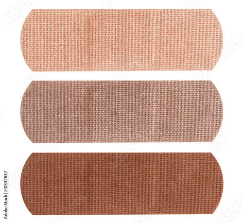 Bandages in different skin colors