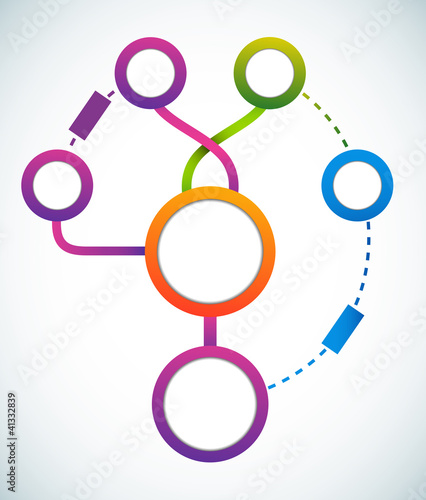 Empty color circle marketing flowchart vector illustration