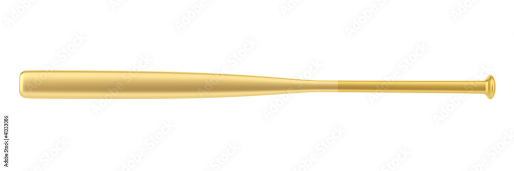 golden baseball bat isolated on white background golden baseball bat isolated on white background