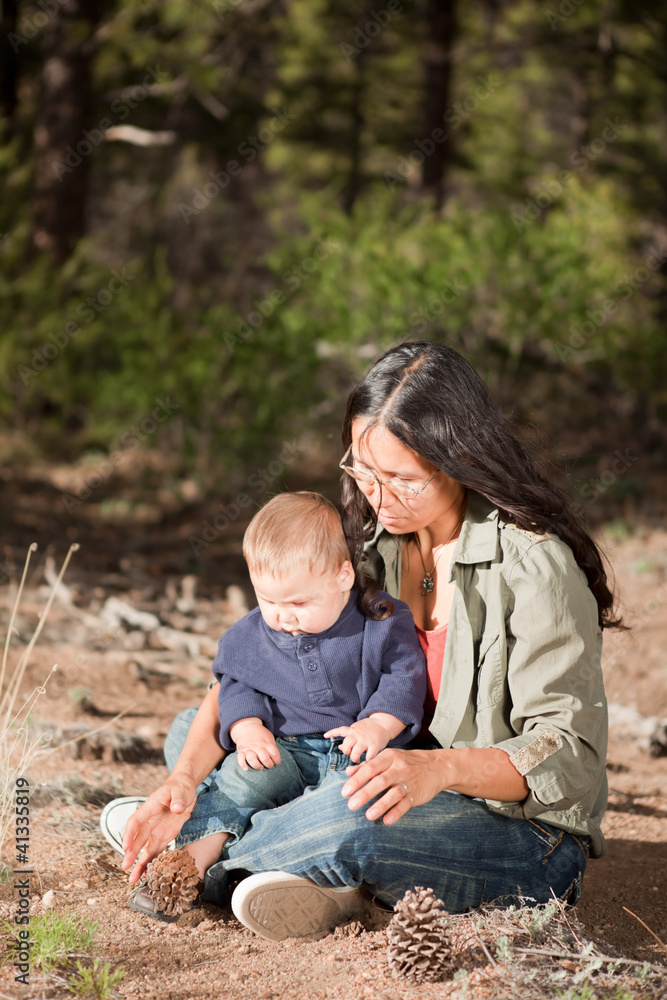 Fototapeta premium Mother and baby in nature