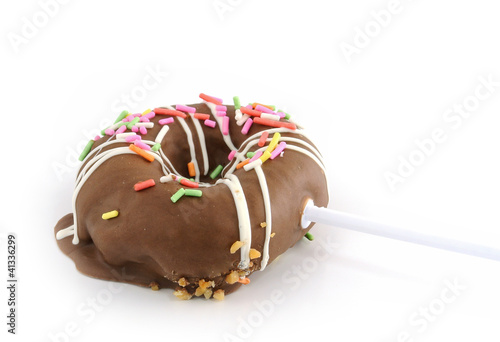 chocolate donut isolated on white background photo